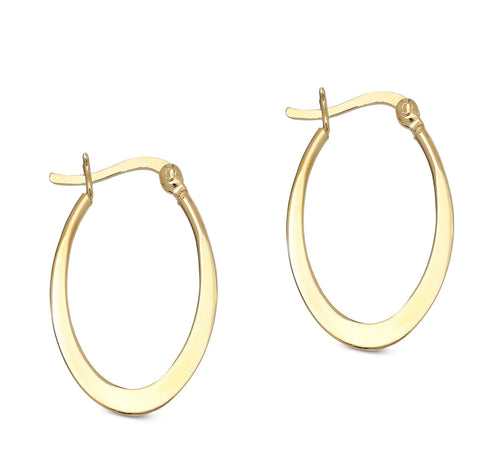 Flat Oval Hoop Earring with French Lockin 18K Gold Plated, Earring, ALILY , ALILY   jewelryjewelry deals, swarovski crystal jewelry, groupon jewelry,, jewelry for mom, 
