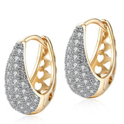26 Stone Teardrop Pave Huggie Earringin 18K White Gold Plated, Earring, ALILY , ALILY   jewelryjewelry deals, swarovski crystal jewelry, groupon jewelry,, jewelry for mom, 