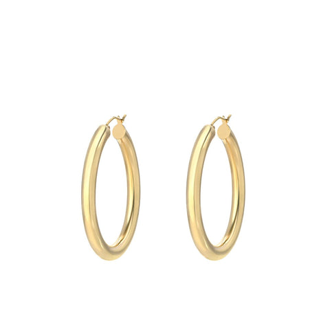 Classic 1" Round Hoop Earringin 18K Gold Plated, Earring, ALILY , ALILY   jewelryjewelry deals, swarovski crystal jewelry, groupon jewelry,, jewelry for mom, 