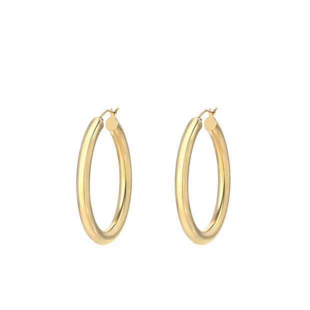 Classic 1" Round Hoop Earringin 18K Gold Plated, Earring, ALILY , ALILY   jewelryjewelry deals, swarovski crystal jewelry, groupon jewelry,, jewelry for mom, 