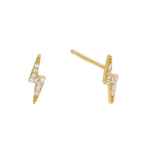 Mini Lighting Bolt  Elements Studs in 14K Gold