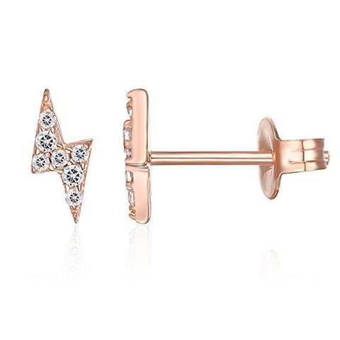 Mini Lighting Bolt  Elements Studs in 14K Rose Gold
