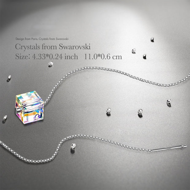 Aurora Borealis Swarovski Elements Dangling Earrings in 18K White Gold, earr, ALILY , ALILY   jewelryjewelry deals, swarovski crystal jewelry, groupon jewelry,, jewelry for mom, 