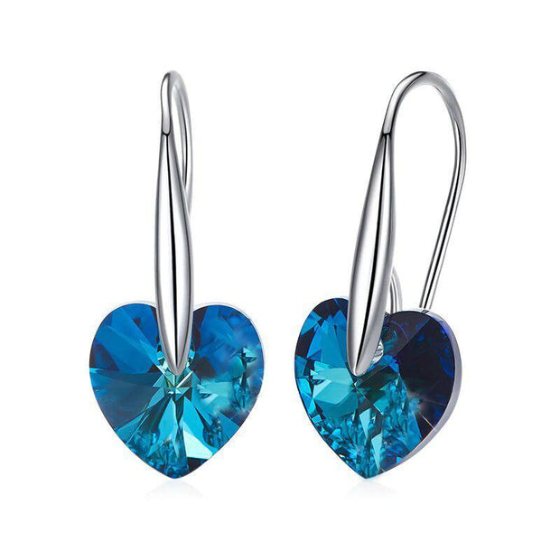 Heart Drop 18K White Gold Plated ITALY Design