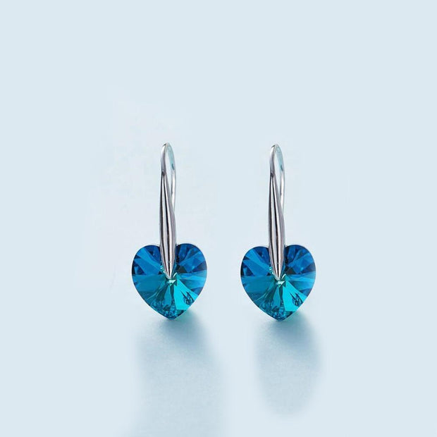 Heart Drop 18K White Gold Plated ITALY Design