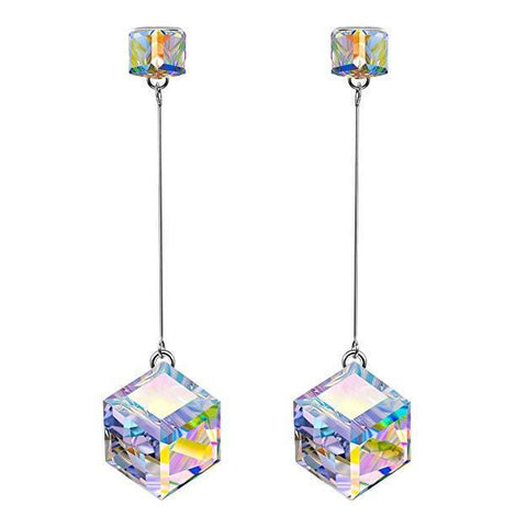Aurora Borilles Cube Drop 18K White Gold Plated ITALY Design