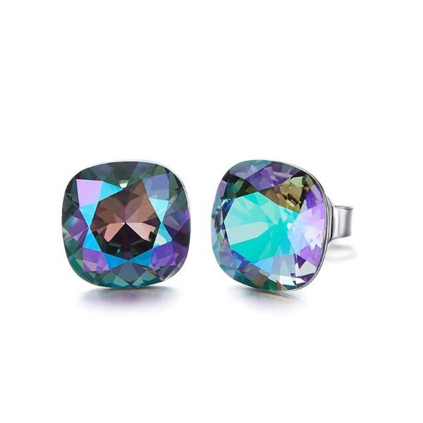 The Northern Lights Aurora B Changing Colors Stud 18K White Gold Plated ITALY Design  - ALILY