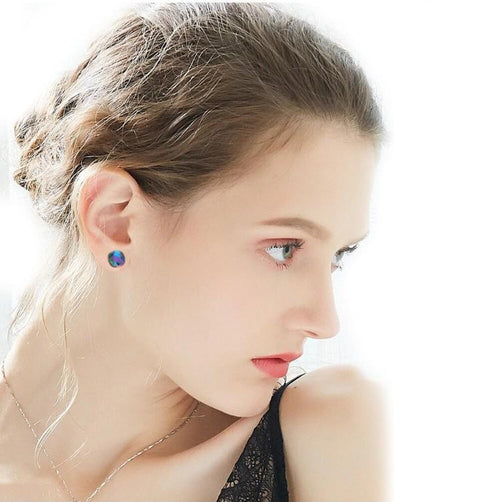 The Northern Lights Aurora B Changing Colors Stud 18K White Gold Plated ITALY Design  - ALILY