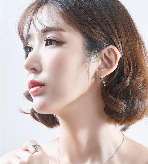 Rainbow Bubble Stud ITALY Design  - ALILY