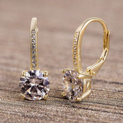 Pave Leverback Earrings in 18K Gold with  Elements by Golden NYC ( 3 Colors)
