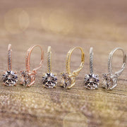 Pave Leverback Earrings in 18K Gold with  Elements by Golden NYC ( 3 Colors)