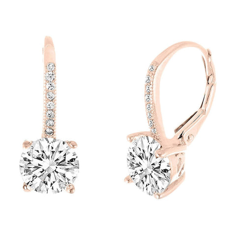 Pave Leverback Earrings in 18K Gold with  Elements by Golden NYC ( 3 Colors)