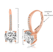 Pave Leverback Earrings in 18K Gold with  Elements by Golden NYC ( 3 Colors)