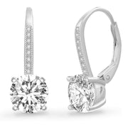 Pave Leverback Earrings in 18K Gold with  Elements by Golden NYC ( 3 Colors)