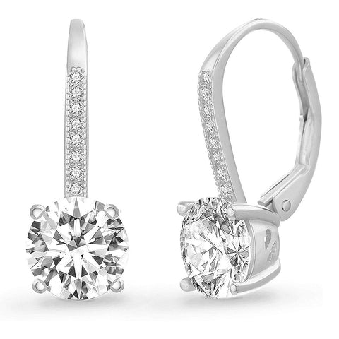 Pave Leverback Earrings in 18K Gold with  Elements by Golden NYC ( 3 Colors)