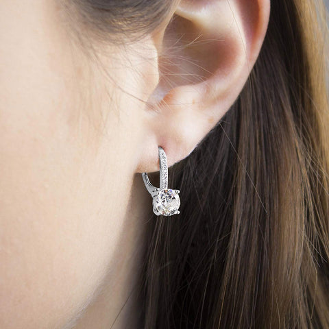 Pave Leverback Earrings in 18K Gold with  Elements by Golden NYC ( 3 Colors)