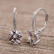 Pave Leverback Earrings in 18K Gold with  Elements by Golden NYC ( 3 Colors)