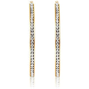 3" Classic Inside Out Pave Hoop Earring ITALY Design  - ALILY