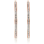 3" Classic Inside Out Pave Hoop Earring ITALY Design  - ALILY