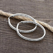 3" Classic Inside Out Pave Hoop Earring ITALY Design  - ALILY