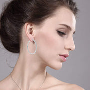 3" Classic Inside Out Pave Hoop Earring ITALY Design  - ALILY