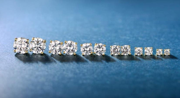 6 Piece Graduating Classic  Elements Studs in 14K Gold Plated