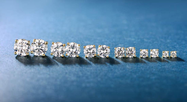 9.00 Cttw Stud Earrings Set 18K White Gold Plated Crystal Gemstone (5-Pairs)