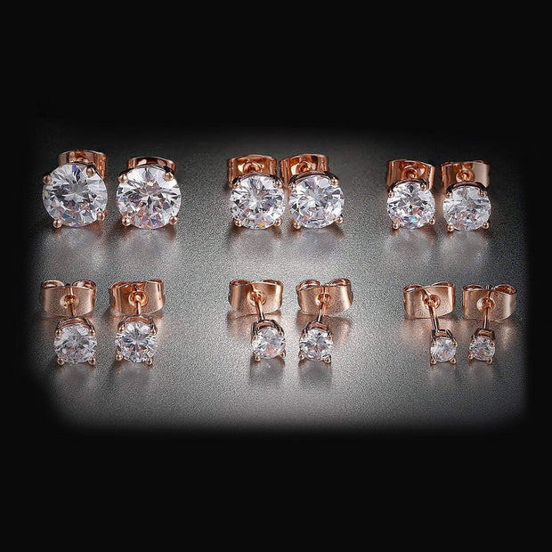5 Pack Set 4 Prong Stud Earring ITALY Design  - ALILY