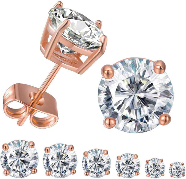 5 Pack Set 4 Prong Stud Earring ITALY Design  - ALILY