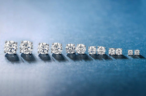 9 CTTW Stud Earrings Set 18K White Gold Plated Made with Austrian Elements (5-Pairs) by: Jewelry ITALY Design  - ALILY