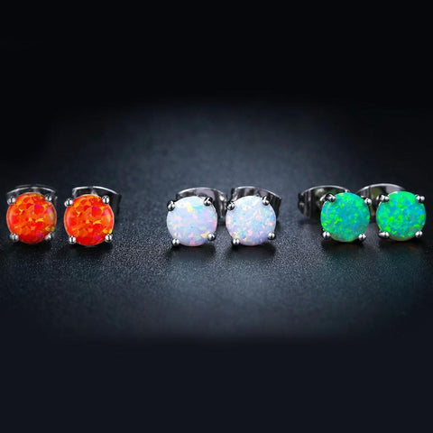 3 Pairs in 1 Opal Stud Earring ITALY Design  - ALILY