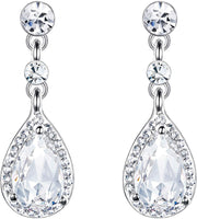White Crystal Chandelier Teardrop Earrings