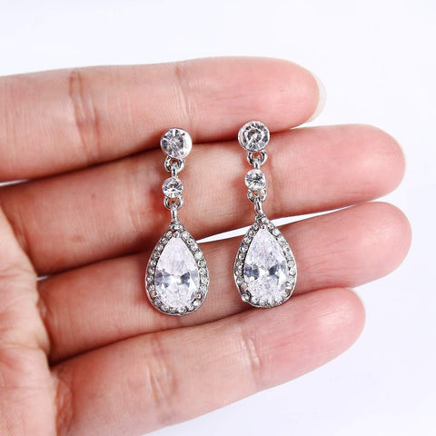 1.00 Ct Pear Cut Teardrop Earring ITALY Design  - ALILY