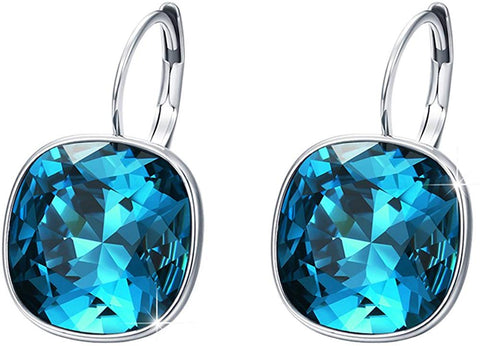 Asscher Cut  Elements Leverback Earrings