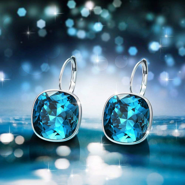 Asscher Cut  Elements Leverback Earrings