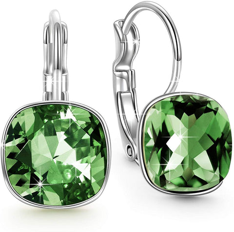 Asscher Cut  Elements Leverback Earrings