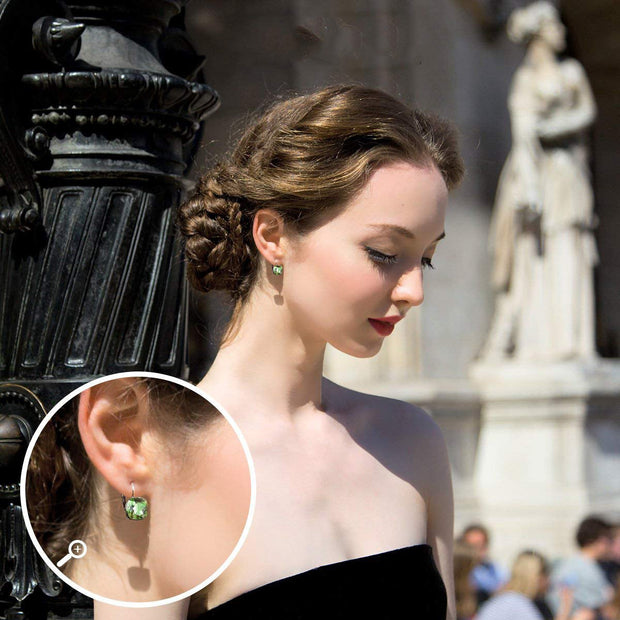 Asscher Cut  Elements Leverback Earrings