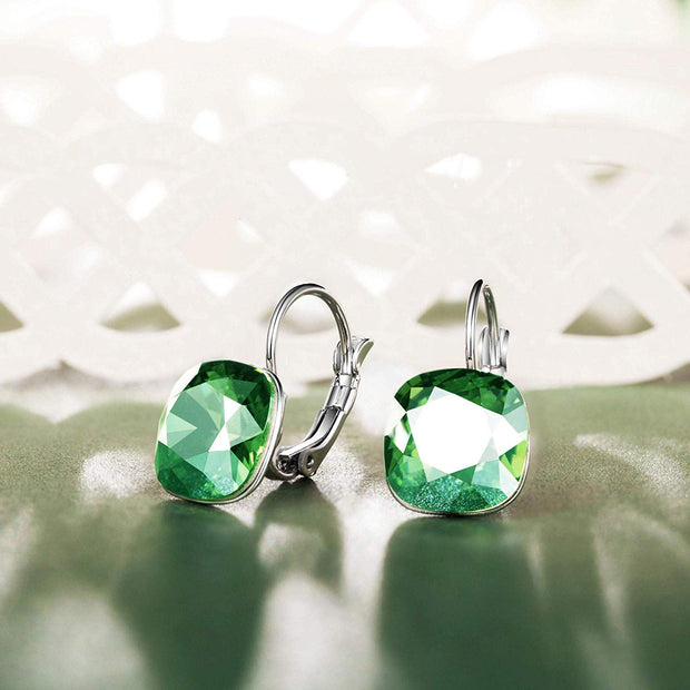 Asscher Cut  Elements Leverback Earrings