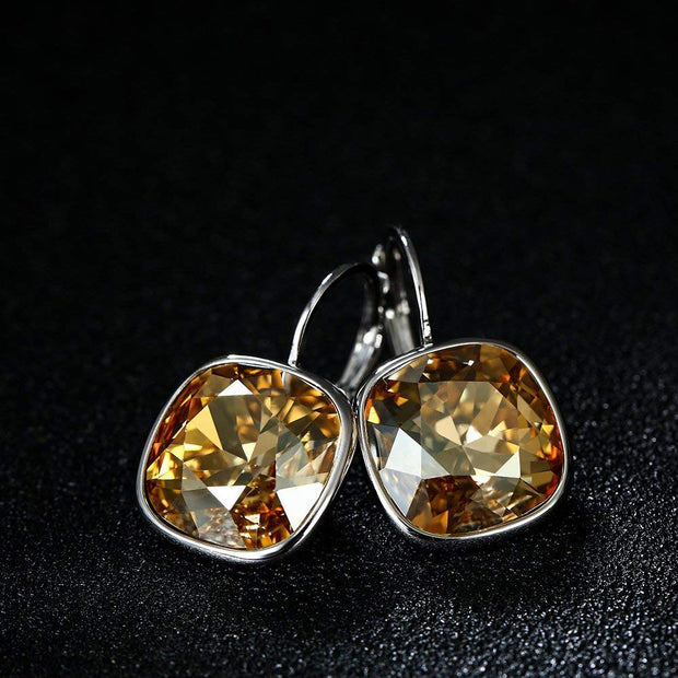 Asscher Cut  Elements Leverback Earrings