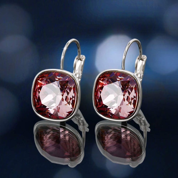 Asscher Cut  Elements Leverback Earrings