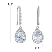 Pave Pear Cut Crystal Drop Earring ITALY Design  - ALILY