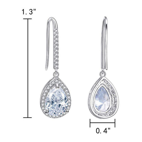 Pave Pear Cut Crystal Drop Earring ITALY Design  - ALILY