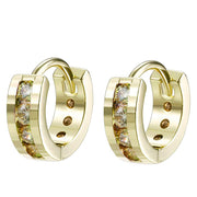 Classic Round Pave Huggie Earring