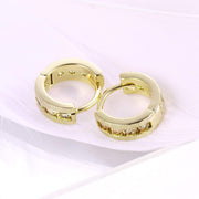 Classic Round Pave Huggie Earring