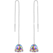 Northern Lights Changing Threader Drop Earring in Rhodium Plating