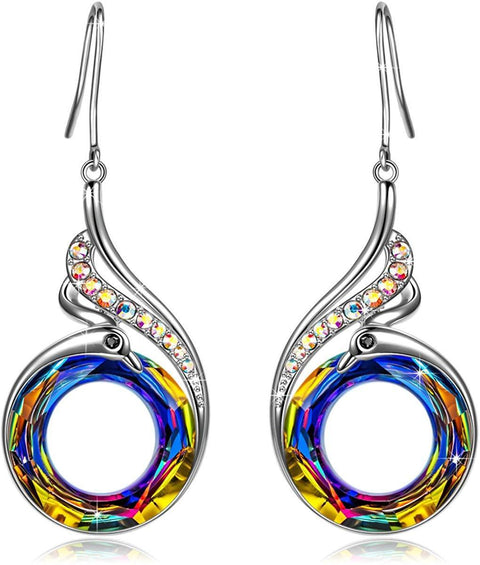 Flaming Phoenix Fire Swirl Drop Earring ITALY Design  - ALILY