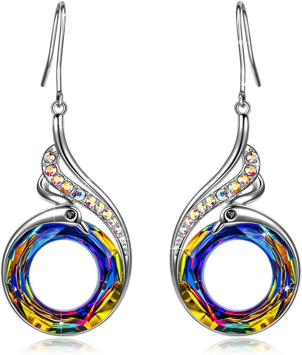 Flaming Phoenix Fire Swirl Drop Earring ITALY Design  - ALILY