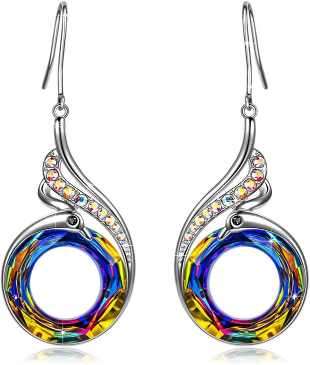 Flaming Phoenix Fire Swirl Drop Earring