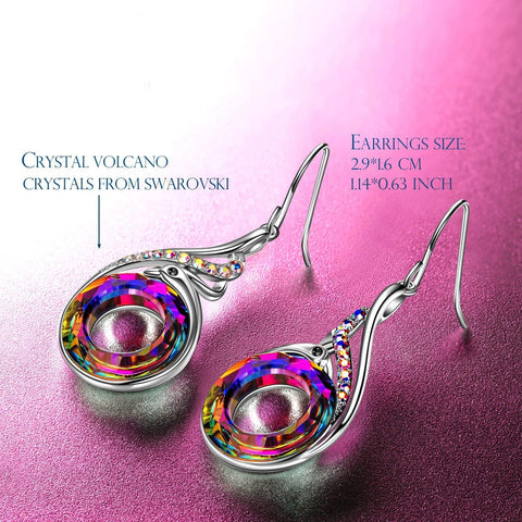 Flaming Phoenix Fire Swirl Drop Earring ITALY Design  - ALILY