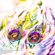 Flaming Phoenix Fire Swirl Drop Earring ITALY Design  - ALILY